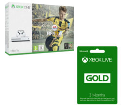 MICROSOFT Xbox One S with FIFA 17 & 3 Month Xbox LIVE Gold Membership Bundle - 1 TB